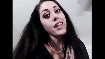 full my piss youre of Brunette tgirl tugs hard on her salami to cum